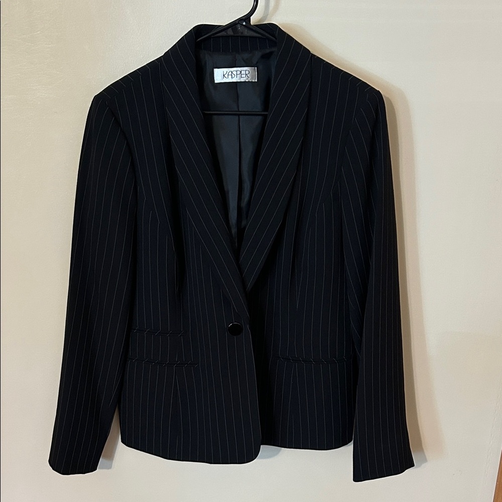 Kasper Women's Dark Pinstripe Blazer